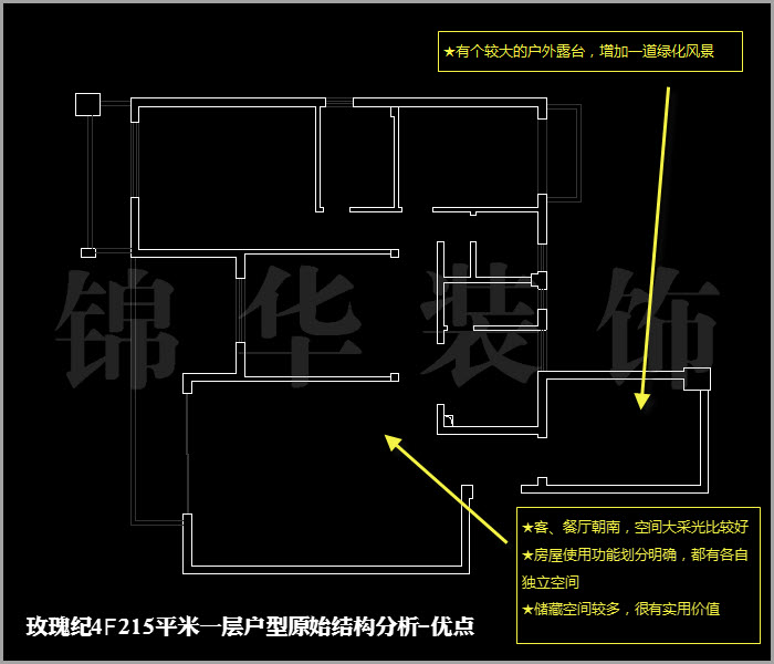 融僑中央花園玫瑰紀(jì)四樓215平米 戶型