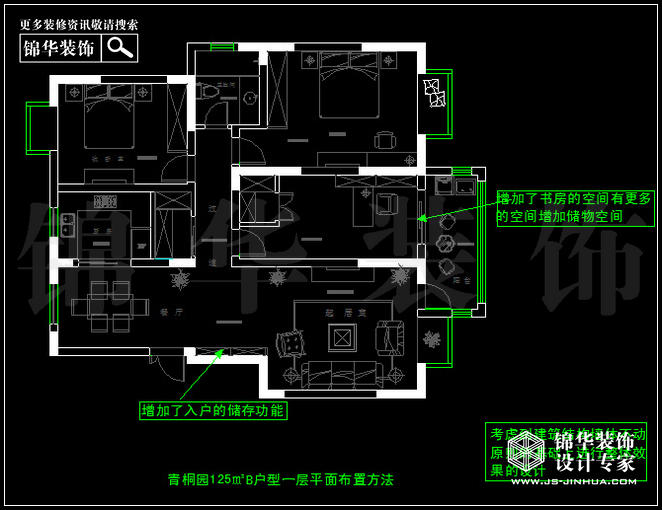 奧體新城青銅園B戶(hù)型125平米 戶(hù)型